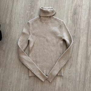 Zara Knit Beige Turtleneck Sweater